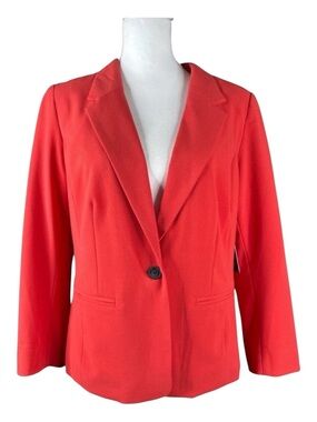 KENSIE EXCLUSIVELY FOR STITCH FIX Rebekah Blazer in Orange Red, Size L.